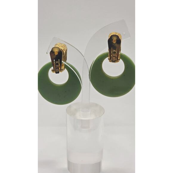 Vintage Kenneth Jay Lane Interchangeable Hoop Earrings Set – Gold Clip-On... - Picture 6 of 8